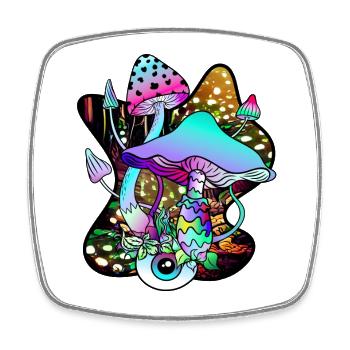 Magic Mushrooms Pilz Augen GOA Landscape - Viereckiger Kühlschrankmagnet - Weiß - Vorne