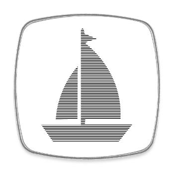 Voile - Magnet carré - blanc - Devant