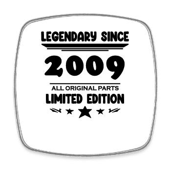 2009 - vintage 2009 - year of construction 2009 - Square fridge magnet - white - Front