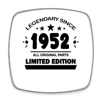 1952 - Born 1952 - Year of construction 1952 - Square fridge magnet - white - Front