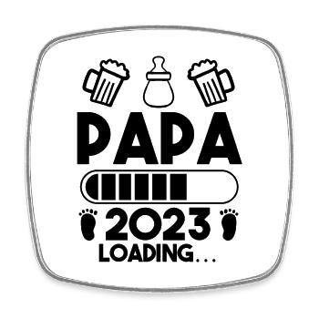 Vater 2023 - Papa 2023 Geschenk - Viereckiger Kühlschrankmagnet - Weiß - Vorne