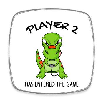 Player 2 has the game Enter Baby - Square fridge magnet - white - Front