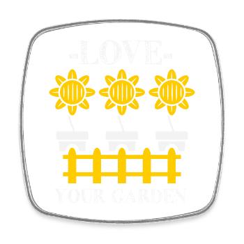 Love Your Garden Sunflowers - Square fridge magnet - white - Front