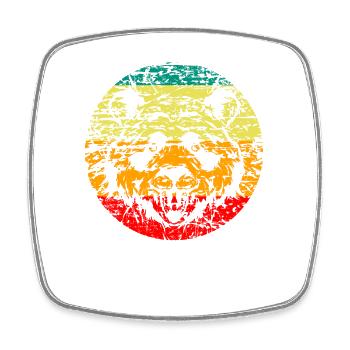 Panda Head retro - Square fridge magnet - white - Front