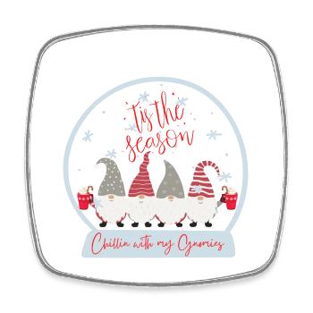 Tis the Season Chillin with my Gnomies - Christmas - Viereckiger Kühlschrankmagnet - Weiß - Vorne