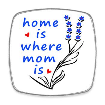 home is where mom is - Square fridge magnet - white - Front