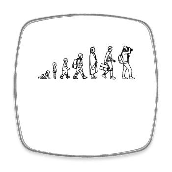 Development of the photographer - Square fridge magnet - white - Front