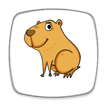 Capybara Wasserschwein Motiv - Viereckiger Kühlschrankmagnet - Weiß - Vorne