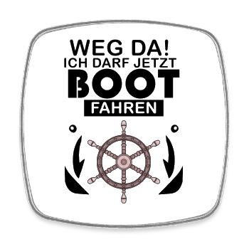 Bootsführerschein Motorboot Geschenk - Viereckiger Kühlschrankmagnet - Weiß - Vorne