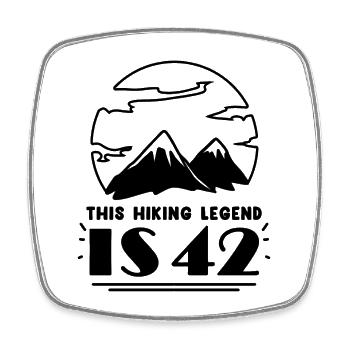 Mountain hiking 42nd birthday hiker 42 years old - Square fridge magnet - white - Front