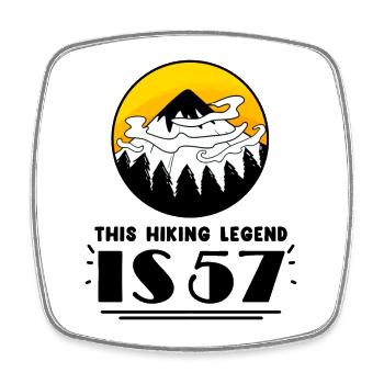 Berg Wandern 57. Geburtstag Wanderer 57 Jahre alt - Viereckiger Kühlschrankmagnet - Weiß - Vorne