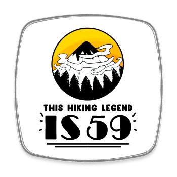 Berg Wandern 59. Geburtstag Wanderer 59 Jahre alt - Viereckiger Kühlschrankmagnet - Weiß - Vorne
