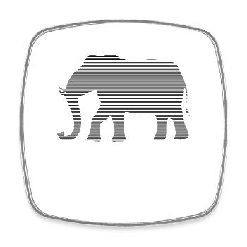 Elefant - Viereckiger Kühlschrankmagnet - Weiß - Vorne