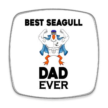 Daddy Daddy North Sea Best Seagull Dad - Square fridge magnet - white - Front