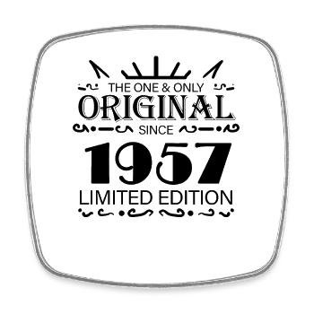 1957 - Baujahr 1957 - Jahrgang 1957 - Viereckiger Kühlschrankmagnet - Weiß - Vorne
