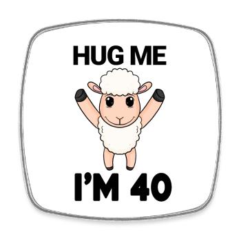 40 birthday - 40 years - hug - Square fridge magnet - white - Front