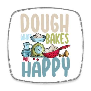 Dough What Bakes You Happy Bäckerei - Viereckiger Kühlschrankmagnet - Weiß - Vorne