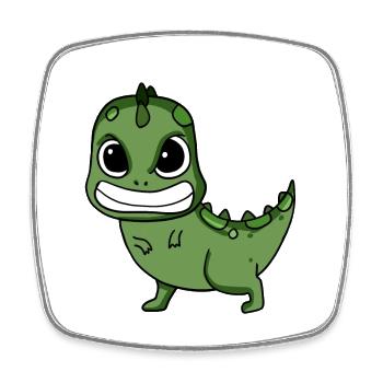 Angry Dinosaur - Square fridge magnet - white - Front