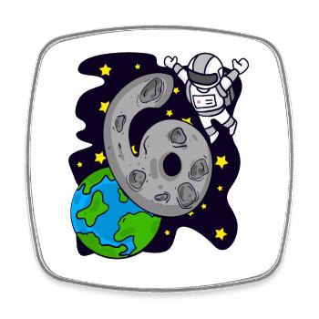 6. Geburtstag - 6 Jahre alt Junge Astronaut - Viereckiger Kühlschrankmagnet - Weiß - Vorne