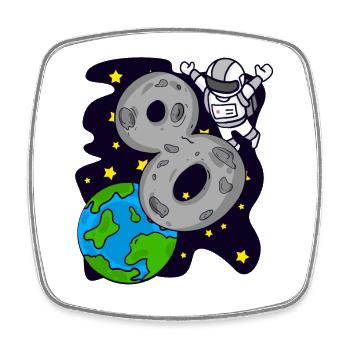8th Birthday - 8 Years Astronaut Boy Gift - Square fridge magnet - white - Front