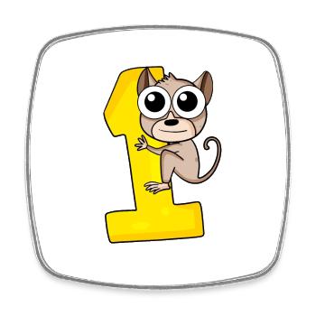 1 an - 1 anniversaire avec motif animal - Magnet carré - blanc - Devant