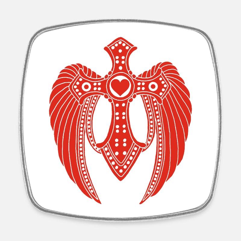 Red Fallen Angel - Square fridge magnet - white