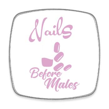 Nails before men Nail designer - Square fridge magnet - white - Front