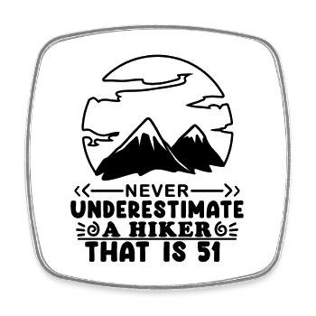 Berg Wanderer 51. Geburtstag 51 Jahre alt Geschenk - Viereckiger Kühlschrankmagnet - Weiß - Vorne