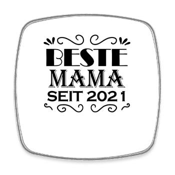 Beste Mama seit 2021 - Viereckiger Kühlschrankmagnet - Weiß - Vorne