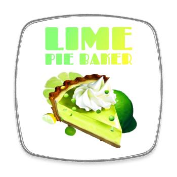 Lime Cake Baker - Key Lime Pie Baker - Square fridge magnet - white - Front