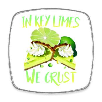 Lime cake lovers and bakers - Square fridge magnet - white - Front