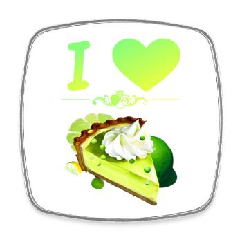 I Love Key Lime Pie - Square fridge magnet - white - Front