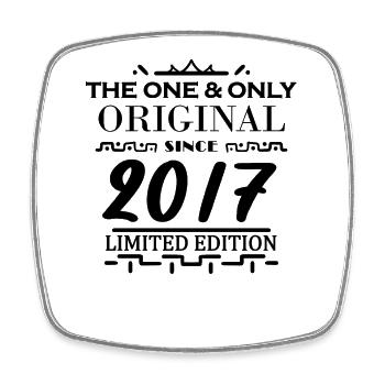 2017 - Year of construction 2017 - Vintage 2017 - Square fridge magnet - white - Front