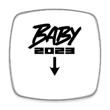 Baby 2023 - Geburt Schwanger 2023 Schwangerschaft - Viereckiger Kühlschrankmagnet - Weiß - Vorne