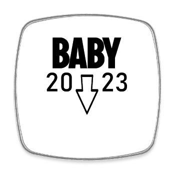 Baby 2023 - Geburt Schwanger 2023 Schwangerschaft - Viereckiger Kühlschrankmagnet - Weiß - Vorne
