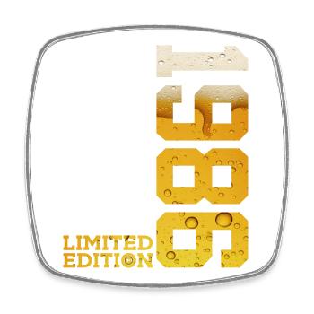 BIÈRE ÉDITION LIMITÉE 1986 40E ANNIVERSAIRE - Magnet carré - blanc - Devant