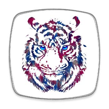 Tiger Head - Tiger - Cat's Eye Wildcat - Square fridge magnet - white - Front