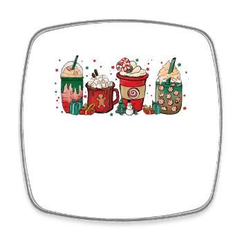 Tasse de café de Noël - Magnet carré - blanc - Devant