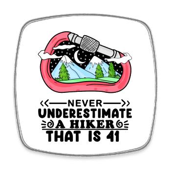 Mountain Wanderer 41st birthday 41 years old gift - Square fridge magnet - white - Front
