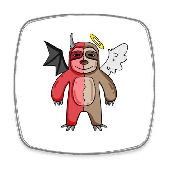 Sloth - Angel and Devil - Square fridge magnet - white - Front