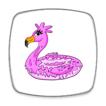 Flamingo Donut - Viereckiger Kühlschrankmagnet - Weiß - Vorne