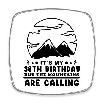 Mountain Wanderer 38th Birthday 38 Years Old Gift - Square fridge magnet - white - Front