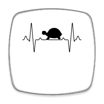 Turtle heartbeat - Square fridge magnet - white - Front