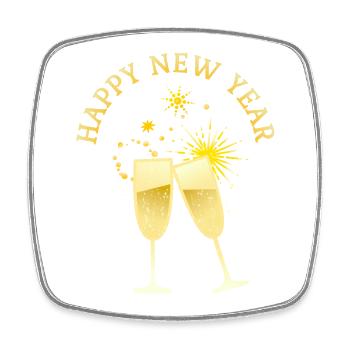 Cheers! - Happy New Year - Viereckiger Kühlschrankmagnet - Weiß - Vorne