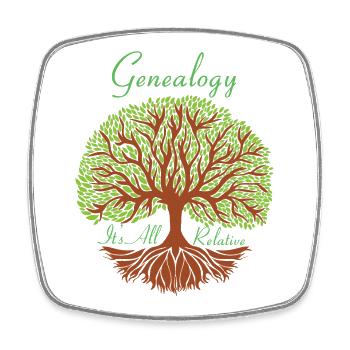Genealogy Its All Relative Genealogist Roots - Square fridge magnet - white - Front