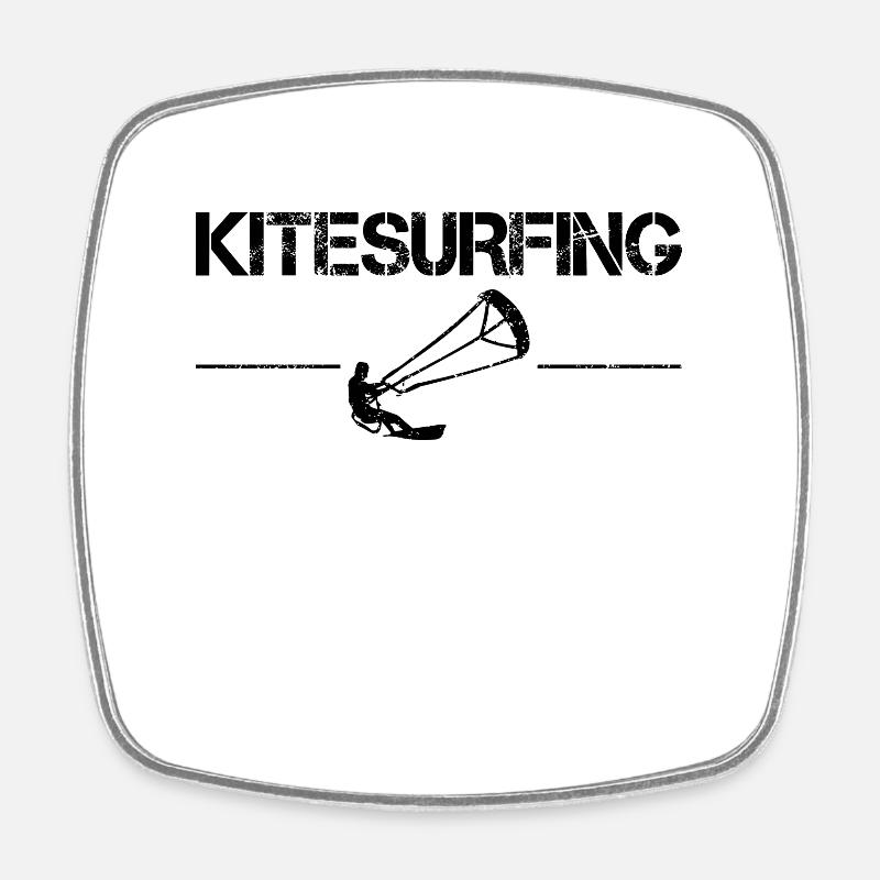 Kite surf - Magnet carré - blanc