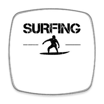 Surfen - Viereckiger Kühlschrankmagnet - Weiß - Vorne