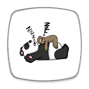Sloth and panda - Square fridge magnet - white - Front