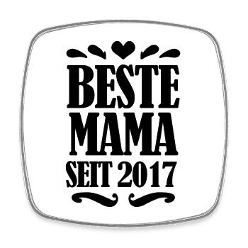 Beste Mama seit 2017 - Viereckiger Kühlschrankmagnet - Weiß - Vorne
