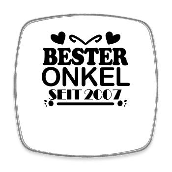 Bester Onkel seit 2007 - Viereckiger Kühlschrankmagnet - Weiß - Vorne